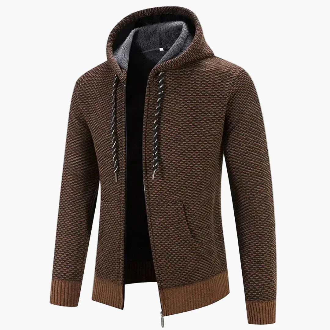 R&B | Strick-Kapuzenjacke für Herbst und Winter - Komfortabler Freizeit-Hoodie mit Reißverschluss