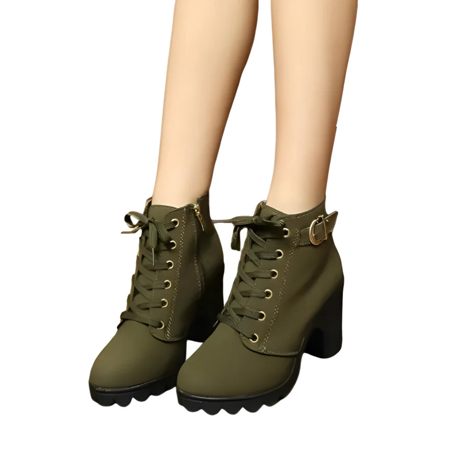 R&B | Damen Schnür-Stiefeletten mit Absatz und dicker Sohle