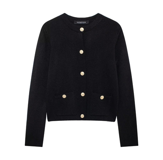 R&B | Lässiger Cardigan mit goldenem Knopfverschluss für Damen