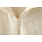 R&B | Weiche Sherpa Zip Up Hohe Kragenjacke, Fleeceweste