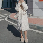 R&B | Stylische Übergroße Steppjacke mit Pelzkragen und Knöpfen Ideal für Herbst/Winter