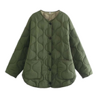 R&B | Lässige Rundhals-Steppjacke mit Karomuster und großen Taschen Ideal für Herbst/Winter
