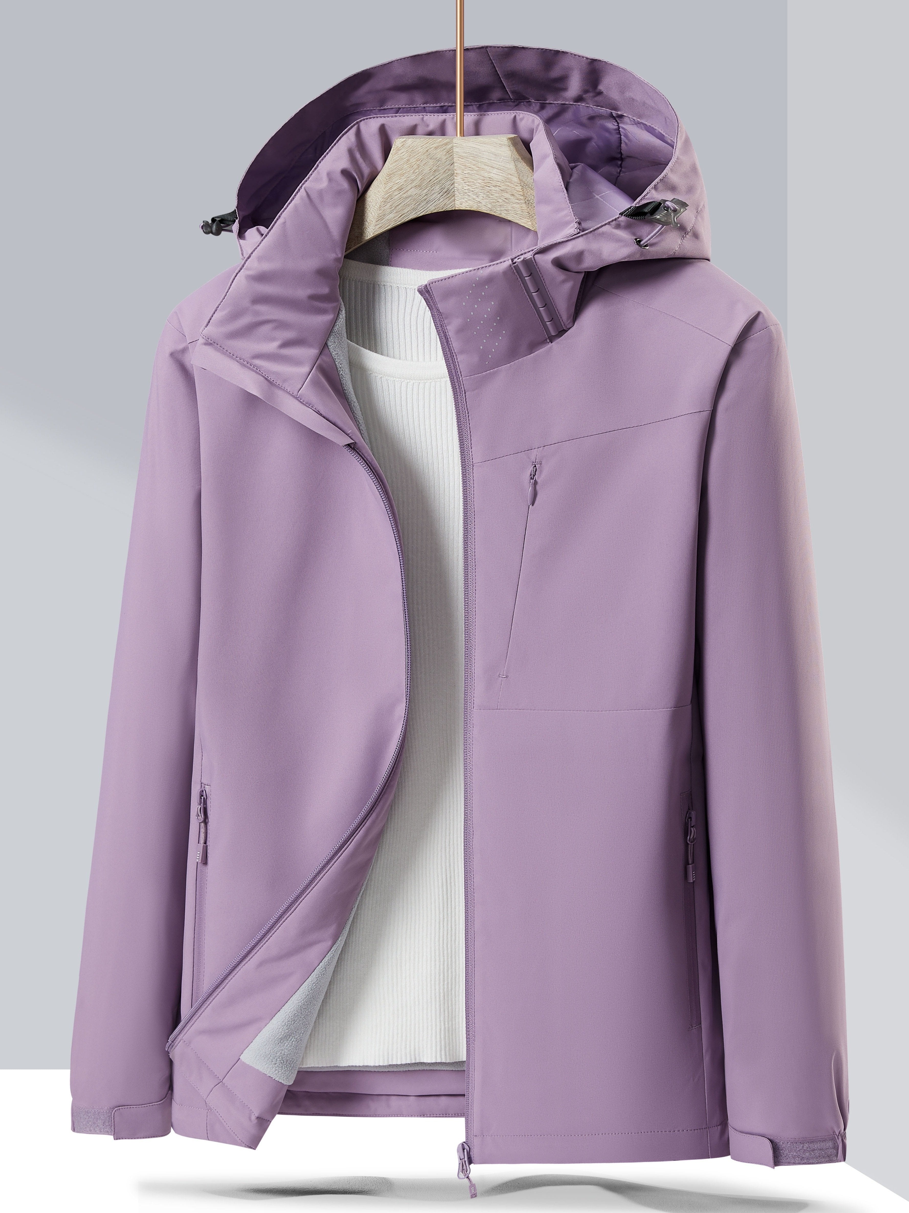R&B | Wasserdichter Winter-Casual mit Kapuze und Fleece-Futter für Frauen Ideal für Herbst und Winter