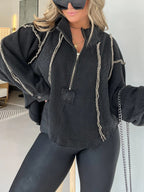 R&B | Pullover mit Unregelmäßigem Saum für Herbst und Winter
