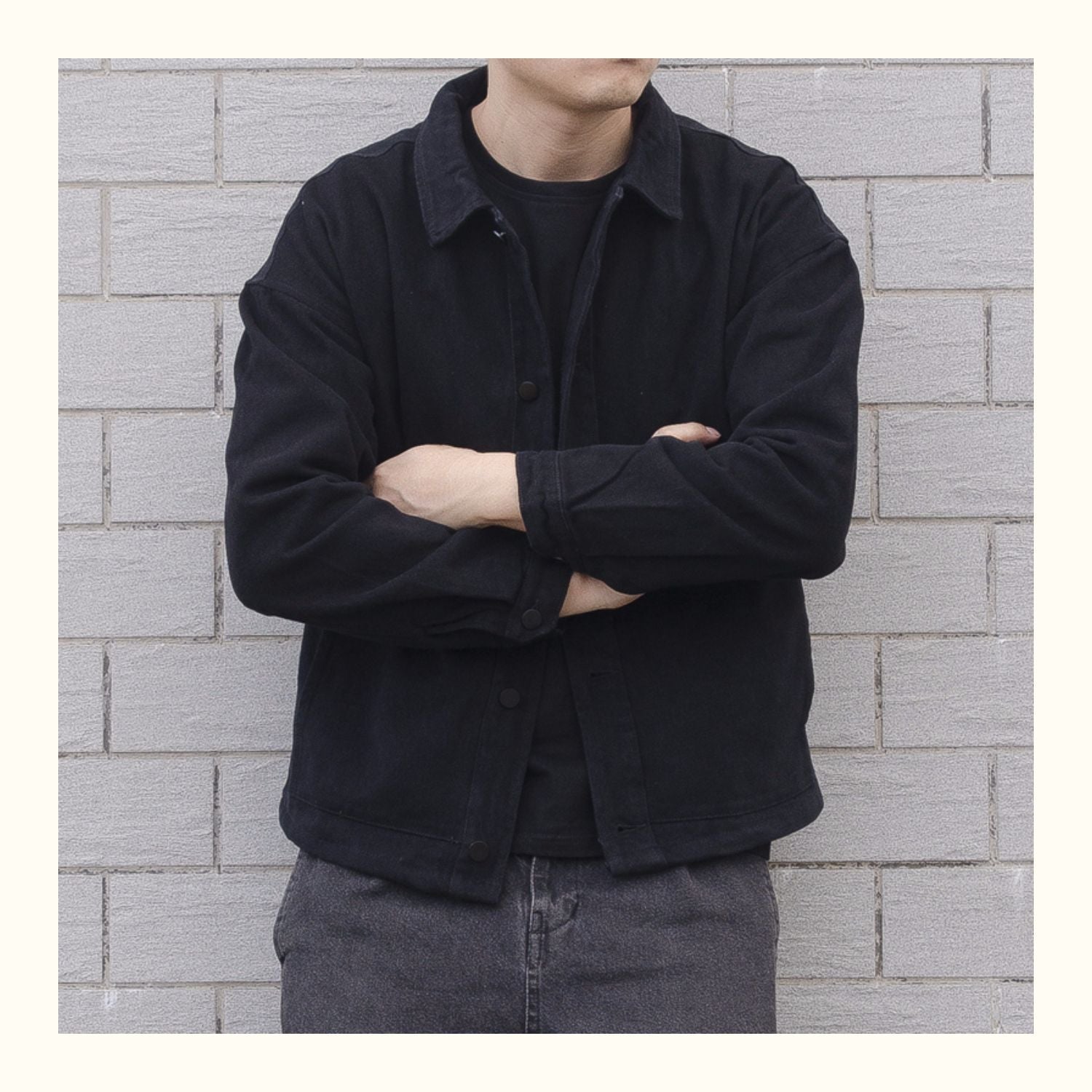 R&B | Herren Button-Down Freizeitjacke