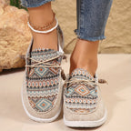 Emily Ethnischer Stil Bedruckte Leinenschuhe für Frauen R&B