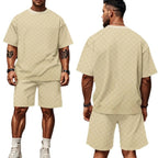 R&B | Schachbrettmuster Kurzarm-Shorts-Set
