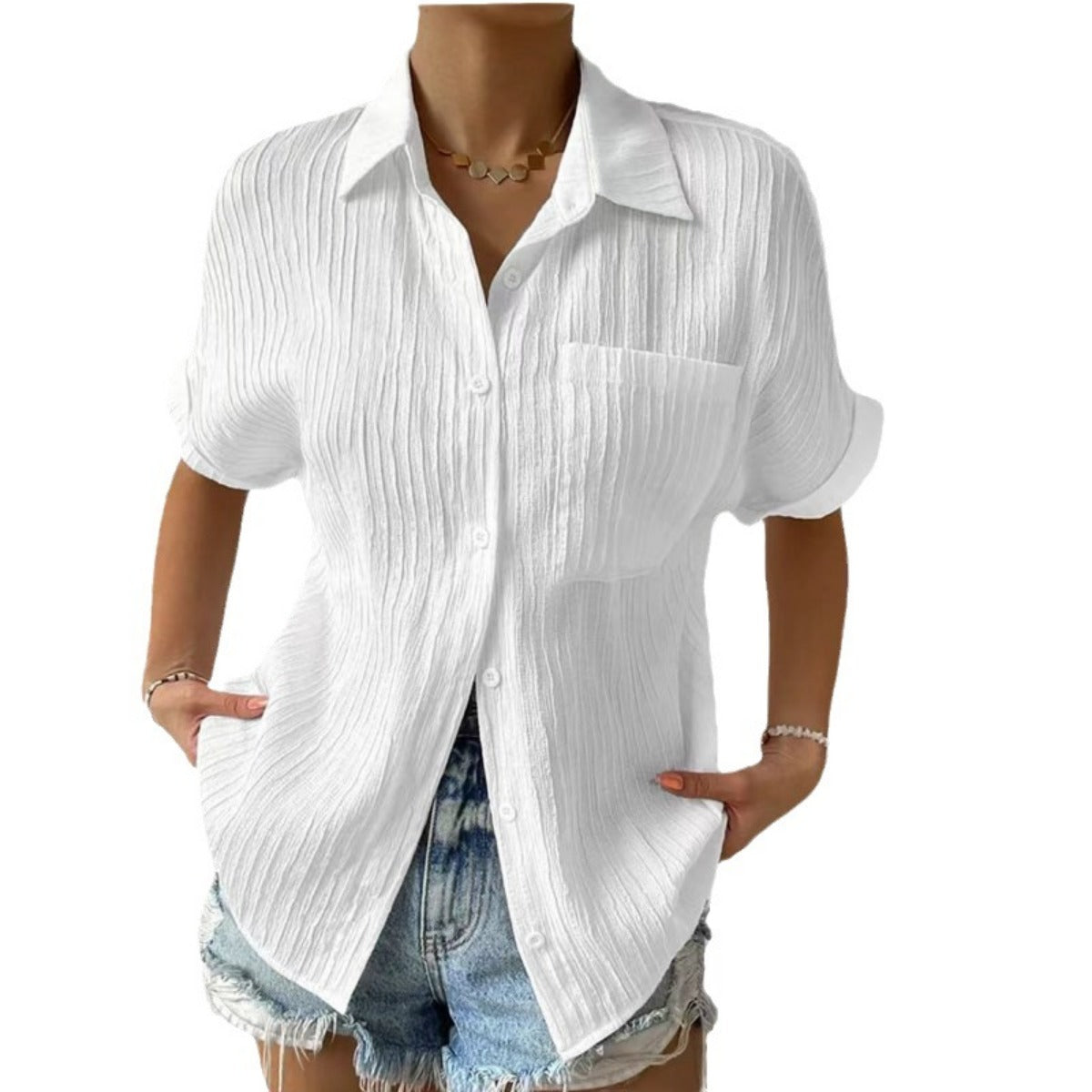 R&B | Revers-Schulter-Ärmel-Hemd