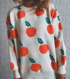 R&B | Strickpullover mit Früchteprint Weich und Einzigartig Gemütliche Passform