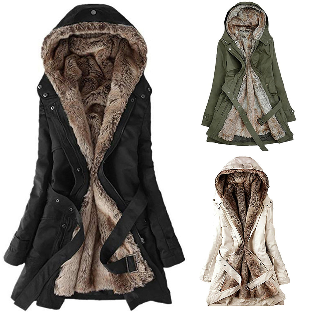 R&B | Gefütterter Damen ParkA-mit Gürtel und Schicken Details