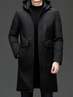 R&B | Lange Winterjacke mit Kapuze Polyester Warm und Windabweisend