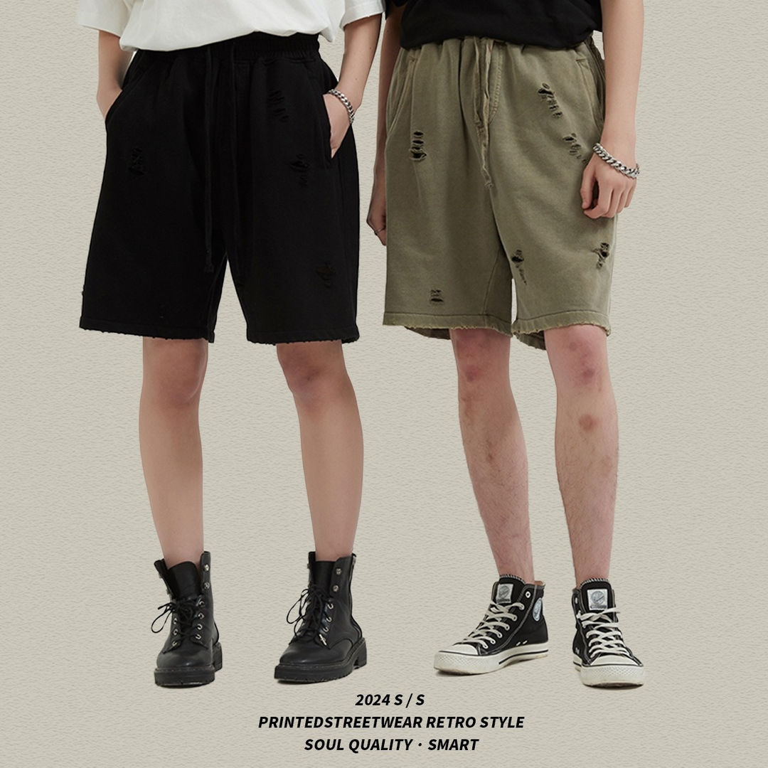 R&B | High Street Wind Schweres Waschwasser Alte Lose Shorts