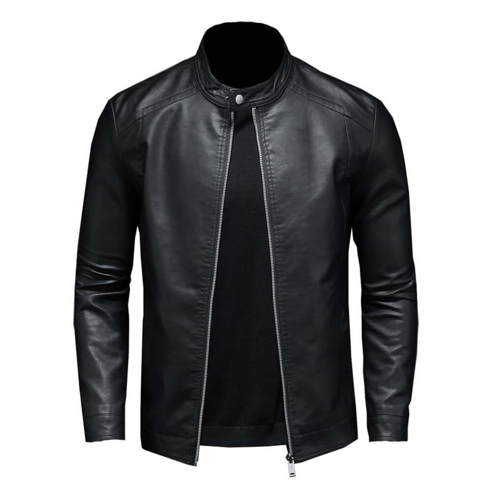 R&B | Klassischer Stil Kunstleder Bikerjacke für Männer