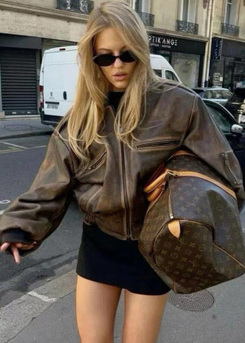 R&B | Leder Bomberjacke