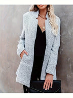 R&B | Eleganter Business-Wollblazer mit offenem Vorderteil in Grau Ideal für alle Jahreszeiten