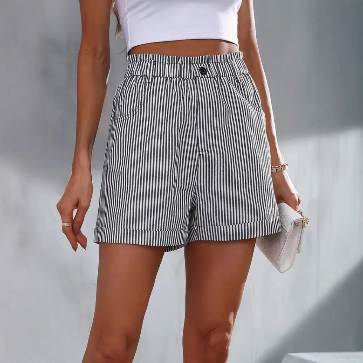 R&B | Gestreifte Shorts mit Taschen