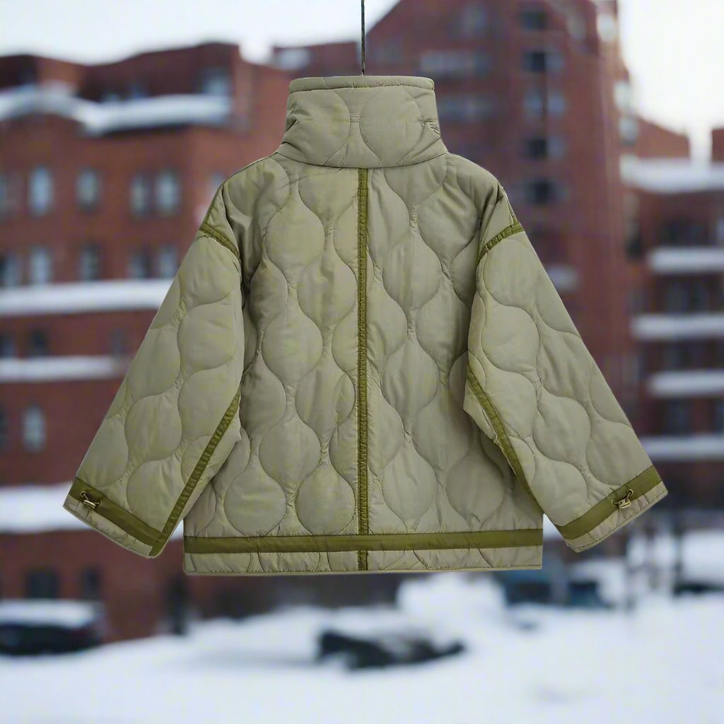 R&B | Baumwolljacke in Hüftlänge mit Stehkragen und Kordelzug