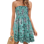 R&B | Bedrucktes Strandurlaub sexy Tube Top Kleid