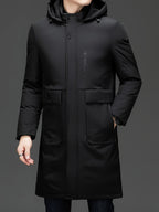 R&B | Lange Winterjacke mit Kapuze Polyester Warm und Windabweisend