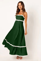 R&B | Einfarbiges Spitzen-Hosenträger-Röhrentop-Kleid