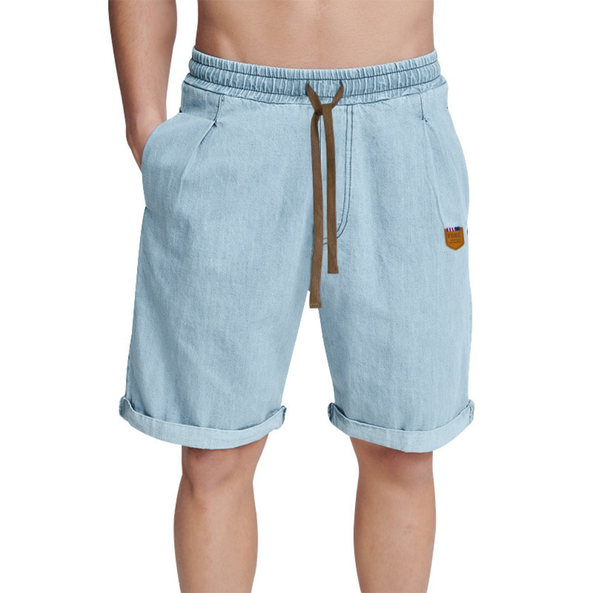 R&B | Kurze Hose aus schwerem gewaschenem Baumwolldenim