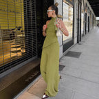 R&B | Halsoberteil Hose mit weitem Bein zweiteiliges Set