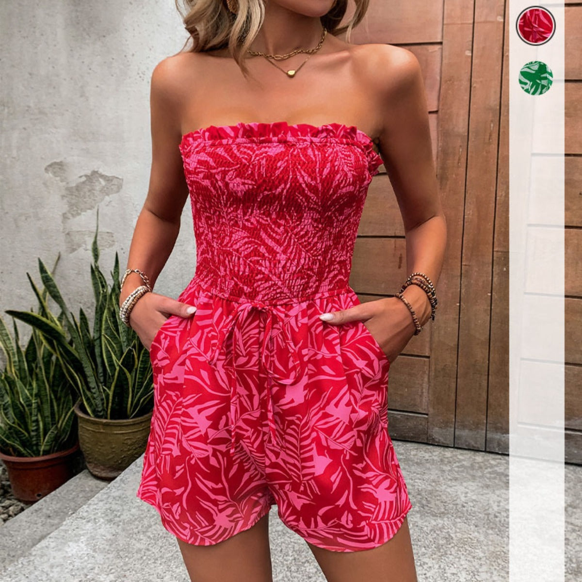 R&B | Jumpsuit mit Schulterdruck für Röhrentop