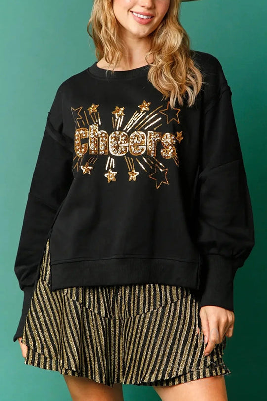 R&B | Weihnachts-Pailletten-Lässiger Rundhals Langarm-Sweatshirt