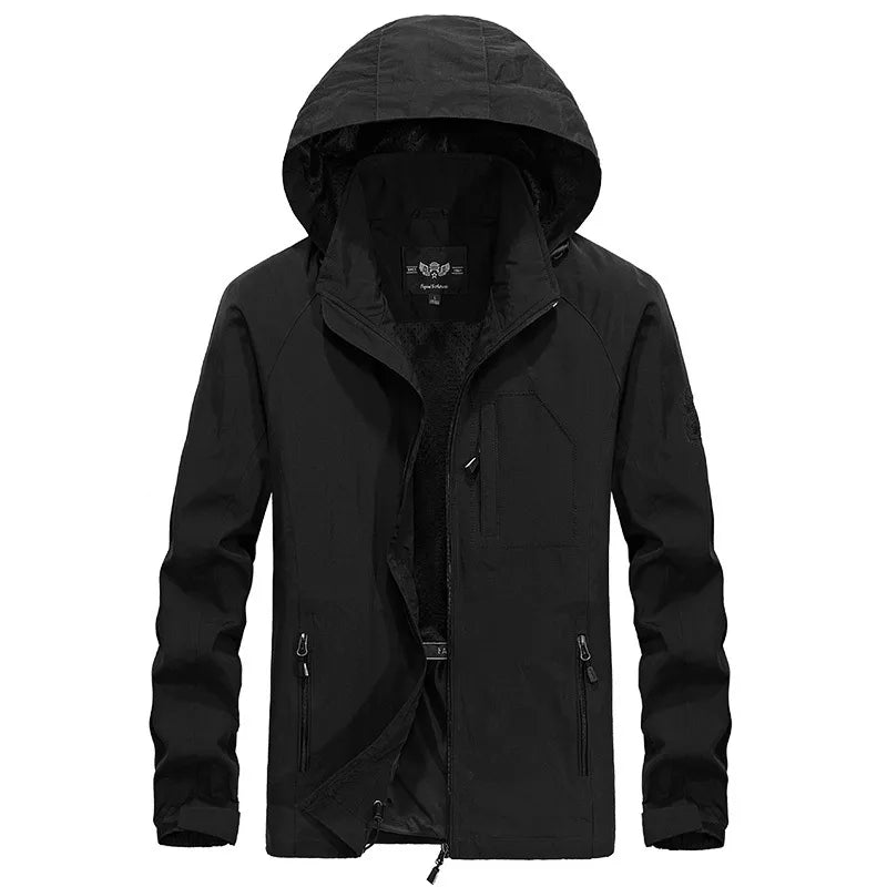 R&B | Wasserdichte Outdoor Herrenjacke mit Abnehmbarem Kapuzenverband