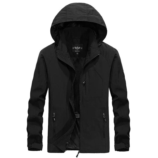R&B | Wasserdichte Outdoor Herrenjacke mit Abnehmbarem Kapuzenverband