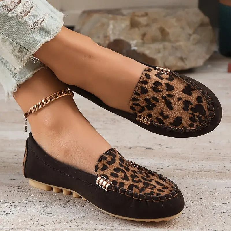 Bequeme Damen-Slipper mit wildem Leopardenprint R&B R&B