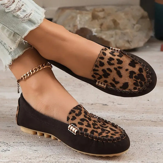 Bequeme Damen-Slipper mit wildem Leopardenprint R&B R&B
