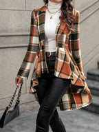 R&B | Mantel Braun - Weiß - Elegante Herbstjacke