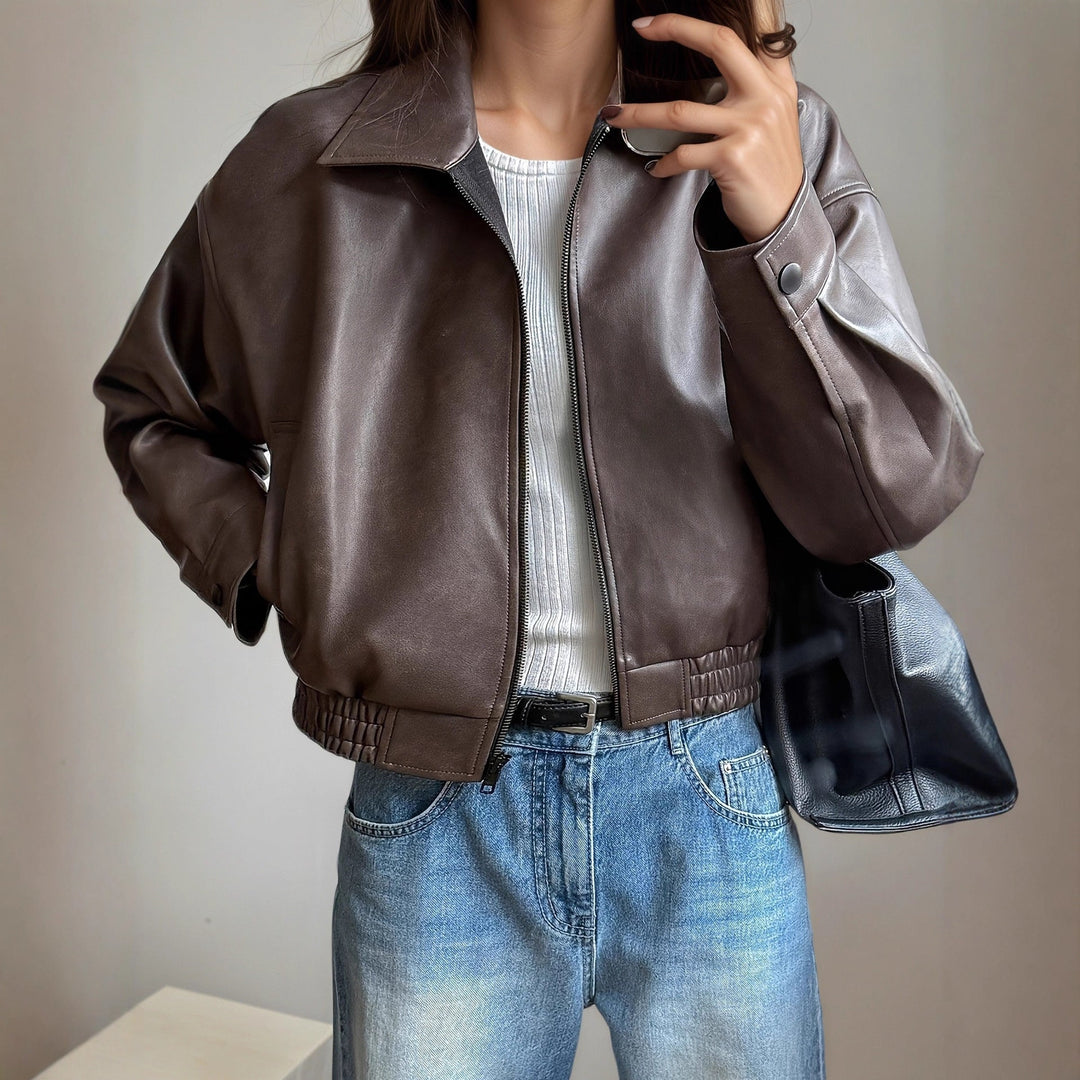 R&B | Damen-Lederjacke mit langen Ärmeln Elvira