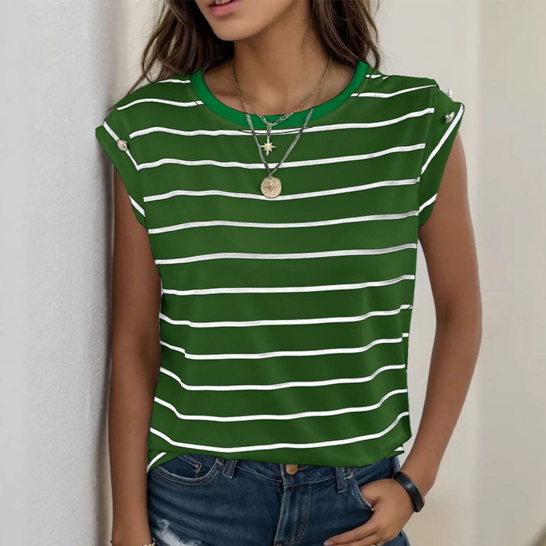 R&B | Ärmelloses gestreiftes T-Shirt Frauen