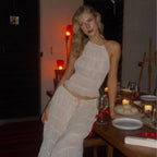 R&B | Neckholder Spitzenweste langes Kleid Set