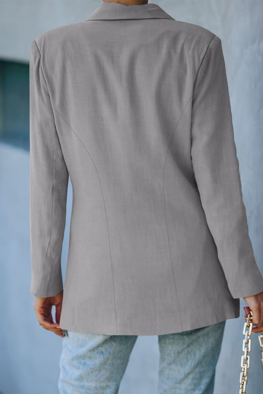 R&B | Doppelreihiger Blazer mit gepolsterten Schultern und Taschen