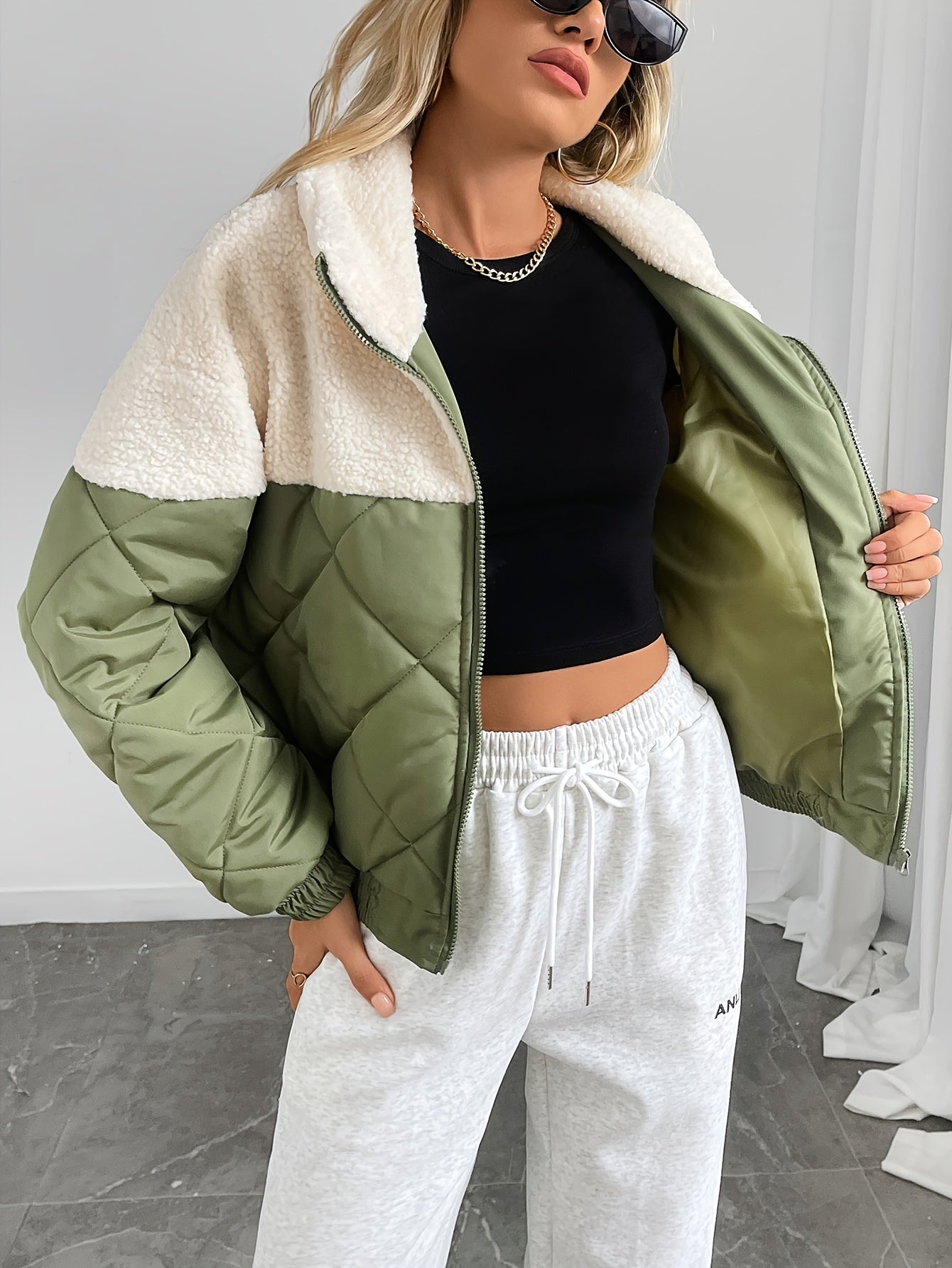 R&B | Zwischenjacke Lässiger Rundhals Lange Ärmel Herbst/winter