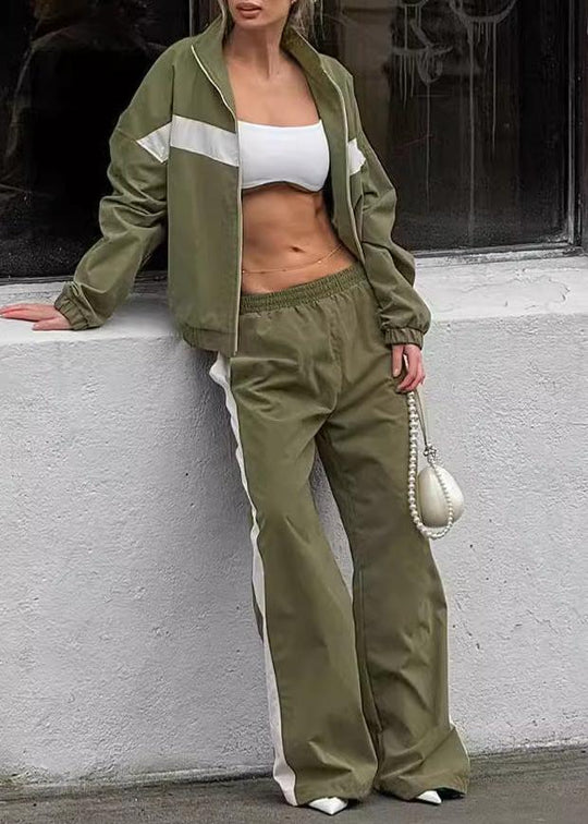 R&B | Edge - Kontrast Reißverschlussjacke und weit geschnittene Hose Set