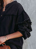 R&B | Button Down Raw Hem Denim Jacke