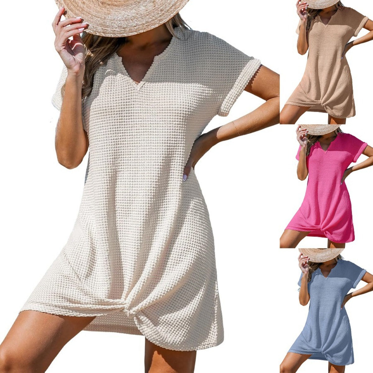 R&B | Blusenkleid mit V-Ausschnitt und Knick