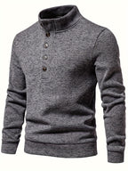 R&B | Strickpullover mit Knöpfen und Hohem Kragen Bequem und Warm Acryl