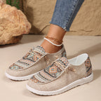 Emily Ethnischer Stil Bedruckte Leinenschuhe für Frauen R&B