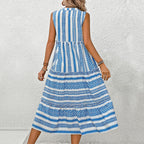 R&B | Kleid mit ethnischem Print und V-Ausschnitt
