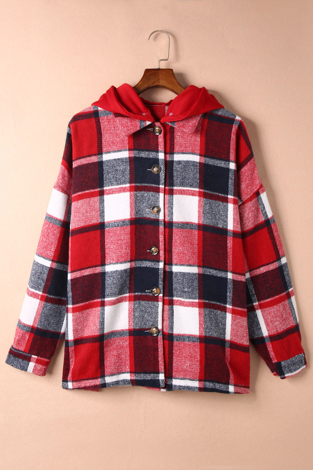 R&B | Gitterhemdenjacke mit Kapuze Polyester Lässig und Trendy
