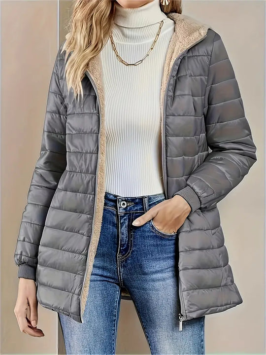 R&B | Mittellange Kapuzen Steppjacke