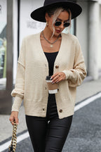 R&B | Knopfleiste Cardigan mit fallen Schultern