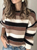 R&B | Lockere Pullover mit Streifen in Übergröße