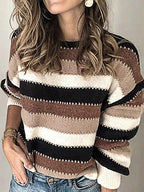 R&B | Lockere Pullover mit Streifen in Übergröße