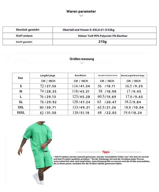R&B | T-Shirt Werkzeugshorts Sportanzug
